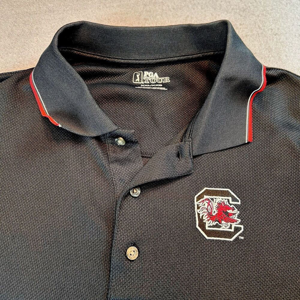 South Carolina Gamecocks Mens PGA Polo Shirt Black SZ XXL